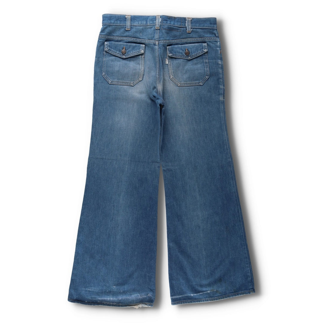 1970'S Levi's Big E bell-bottom denim pants, men's size W34 (approx.), vintage. unclear blue type Vintage Second Hand