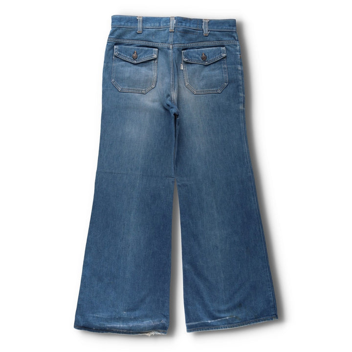 1970'S Levi's Big E bell-bottom denim pants, men's size W34 (approx.), vintage. unclear blue type Vintage Second Hand