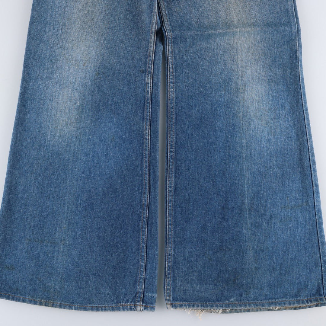 1970'S Levi's Big E bell-bottom denim pants, men's size W34 (approx.), vintage. unclear blue type Vintage Second Hand