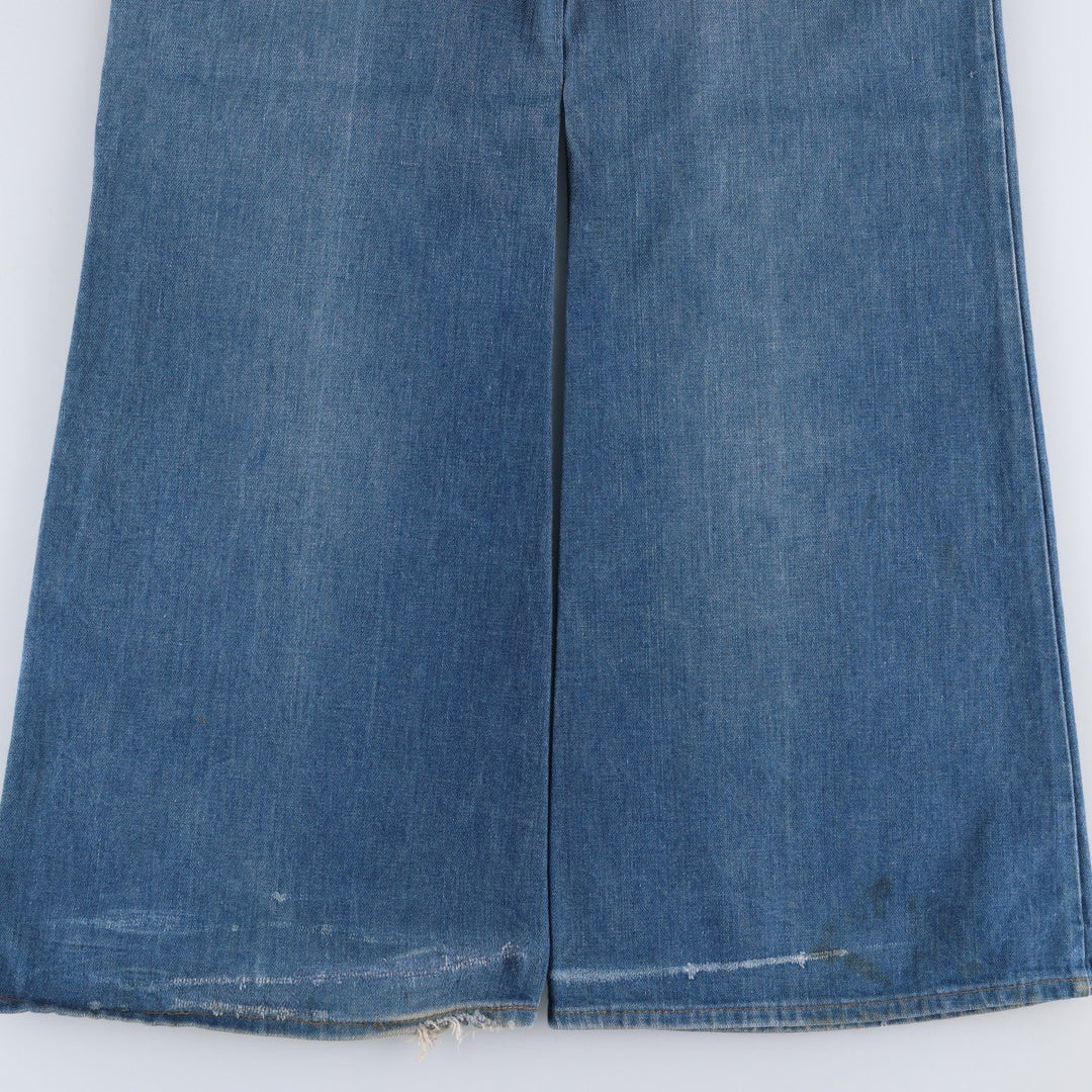 1970'S Levi's Big E bell-bottom denim pants, men's size W34 (approx.), vintage. unclear blue type Vintage Second Hand