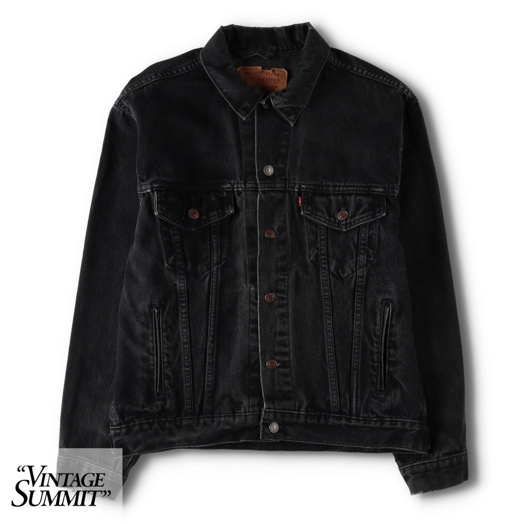 1990'S Levi's 70507-4159 Black Denim Jacket, Made in USA, Men's Size M (Equivalent), Vintage cotton black type Vintage Second Hand
