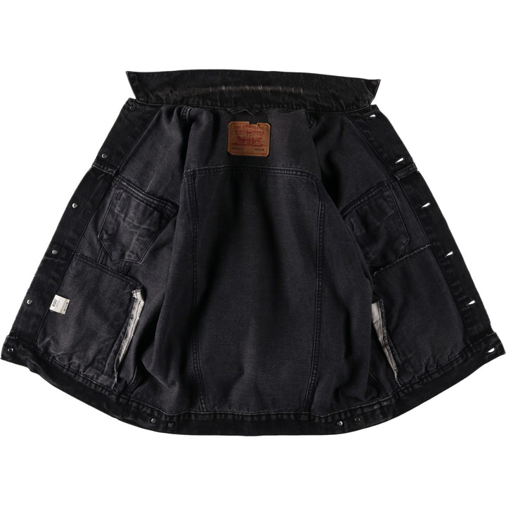 1990'S Levi's 70507-4159 Black Denim Jacket, Made in USA, Men's Size M (Equivalent), Vintage cotton black type Vintage Second Hand