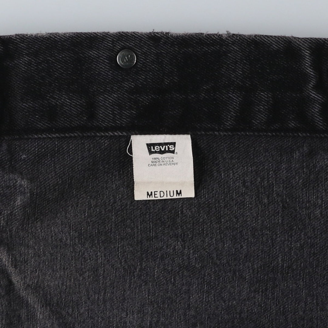 1990'S Levi's 70507-4159 Black Denim Jacket, Made in USA, Men's Size M (Equivalent), Vintage cotton black type Vintage Second Hand
