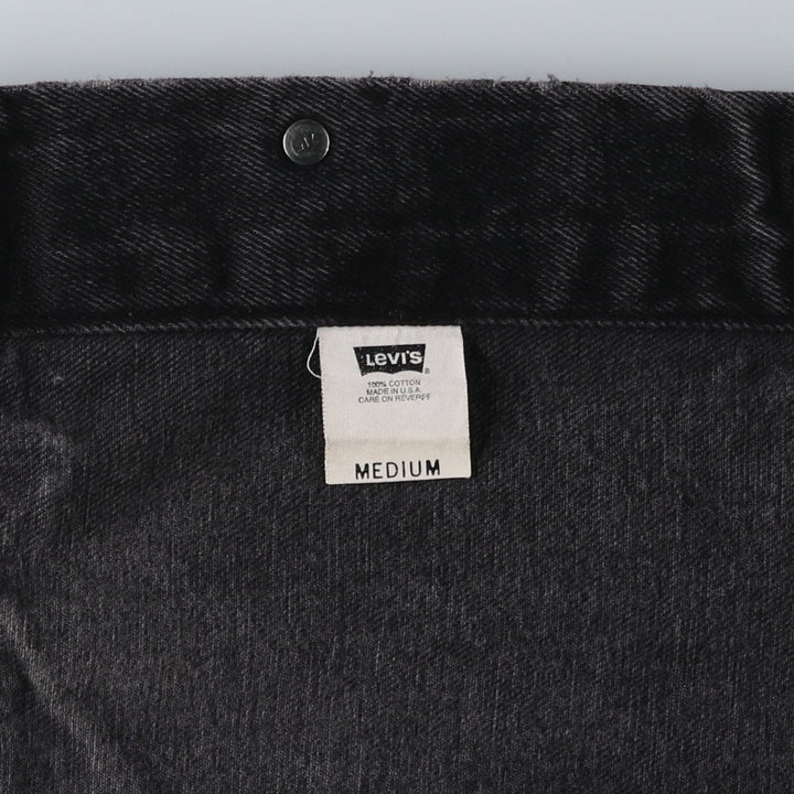 1990'S Levi's 70507-4159 Black Denim Jacket, Made in USA, Men's Size M (Equivalent), Vintage cotton black type Vintage Second Hand