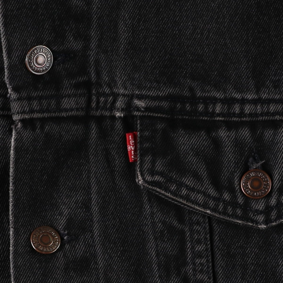 1990'S Levi's 70507-4159 Black Denim Jacket, Made in USA, Men's Size M (Equivalent), Vintage cotton black type Vintage Second Hand