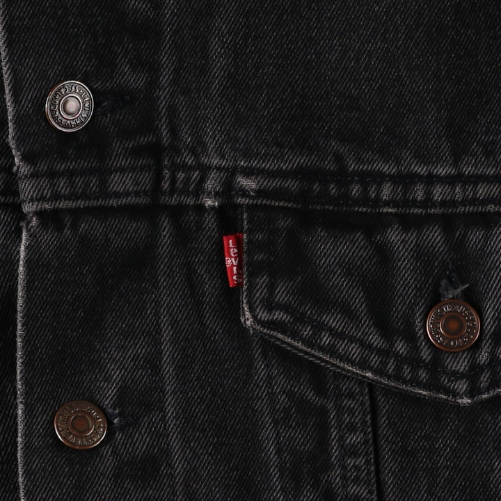 1990'S Levi's 70507-4159 Black Denim Jacket, Made in USA, Men's Size M (Equivalent), Vintage cotton black type Vintage Second Hand