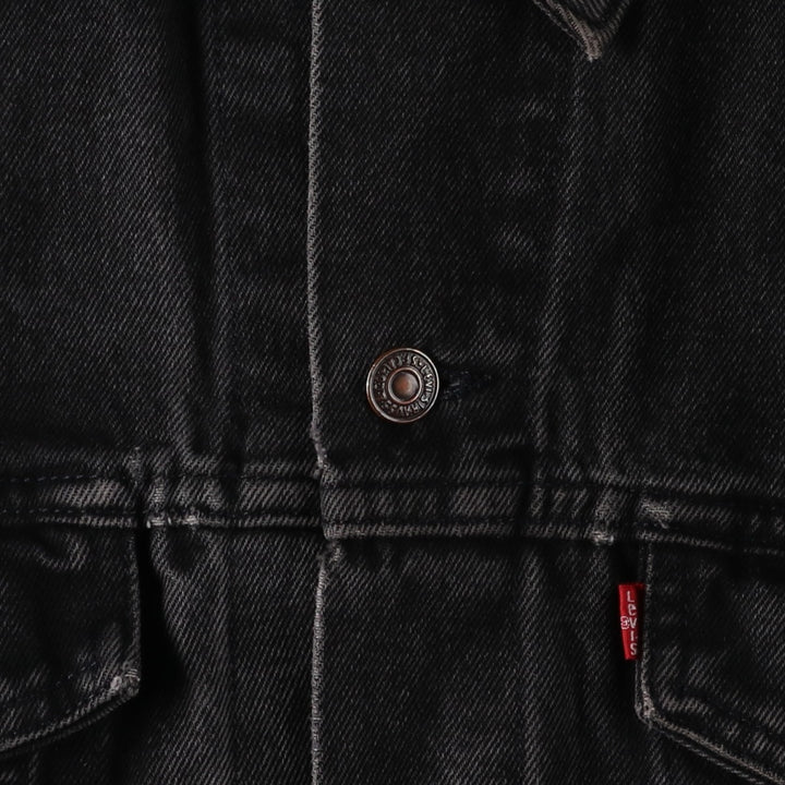 1990'S Levi's 70507-4159 Black Denim Jacket, Made in USA, Men's Size M (Equivalent), Vintage cotton black type Vintage Second Hand