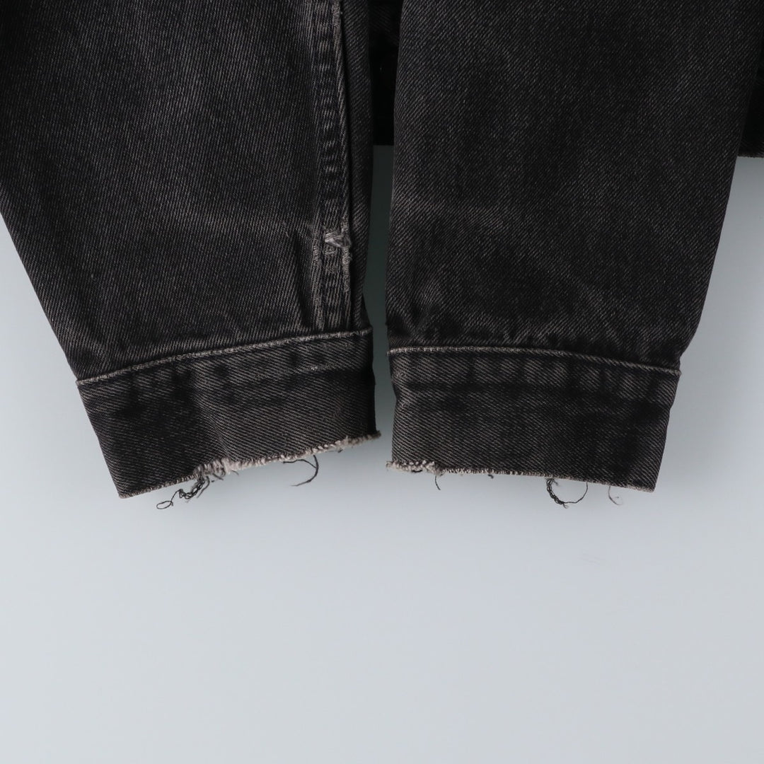 1990'S Levi's 70507-4159 Black Denim Jacket, Made in USA, Men's Size M (Equivalent), Vintage cotton black type Vintage Second Hand