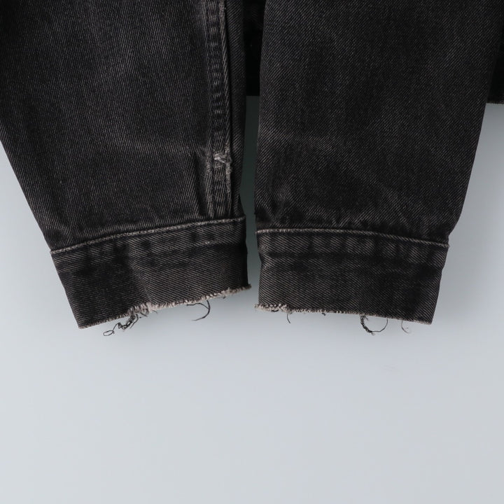 1990'S Levi's 70507-4159 Black Denim Jacket, Made in USA, Men's Size M (Equivalent), Vintage cotton black type Vintage Second Hand