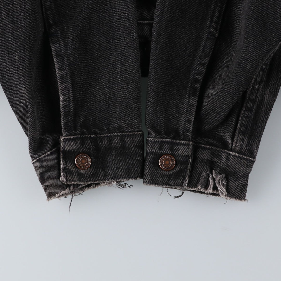 1990'S Levi's 70507-4159 Black Denim Jacket, Made in USA, Men's Size M (Equivalent), Vintage cotton black type Vintage Second Hand