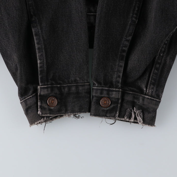 1990'S Levi's 70507-4159 Black Denim Jacket, Made in USA, Men's Size M (Equivalent), Vintage cotton black type Vintage Second Hand
