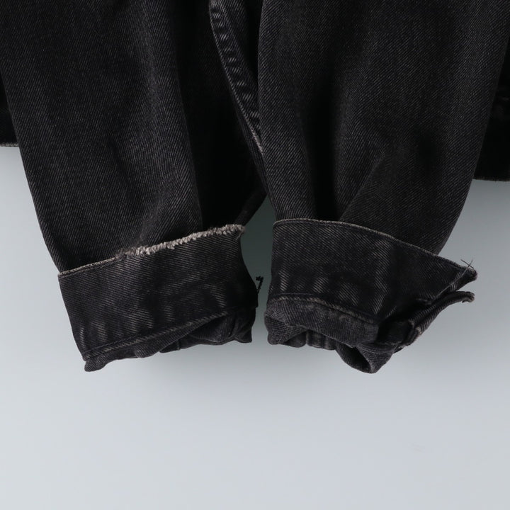 1990'S Levi's 70507-4159 Black Denim Jacket, Made in USA, Men's Size M (Equivalent), Vintage cotton black type Vintage Second Hand
