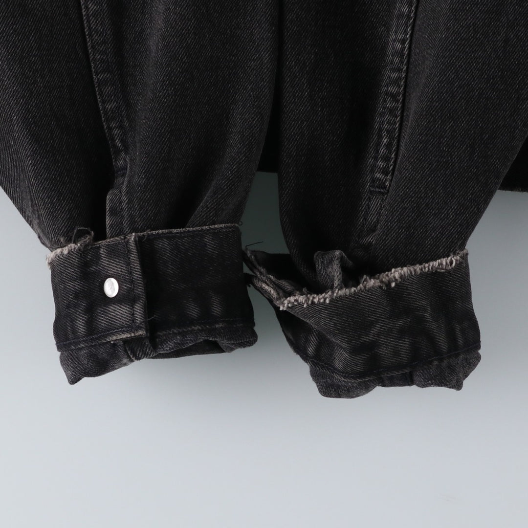 1990'S Levi's 70507-4159 Black Denim Jacket, Made in USA, Men's Size M (Equivalent), Vintage cotton black type Vintage Second Hand