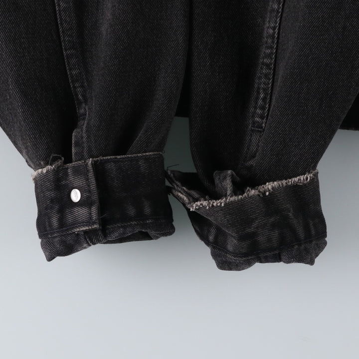 1990'S Levi's 70507-4159 Black Denim Jacket, Made in USA, Men's Size M (Equivalent), Vintage cotton black type Vintage Second Hand