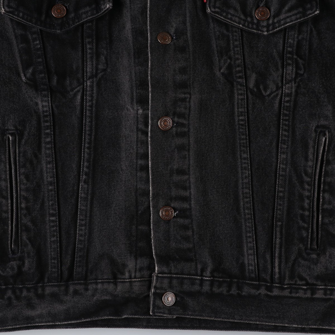 1990'S Levi's 70507-4159 Black Denim Jacket, Made in USA, Men's Size M (Equivalent), Vintage cotton black type Vintage Second Hand