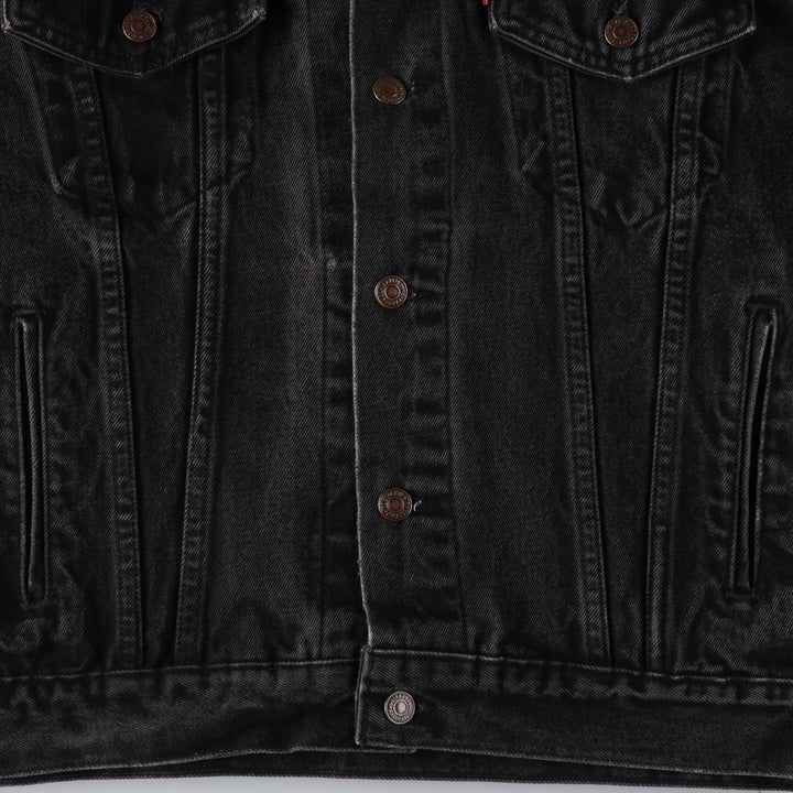 1990'S Levi's 70507-4159 Black Denim Jacket, Made in USA, Men's Size M (Equivalent), Vintage cotton black type Vintage Second Hand