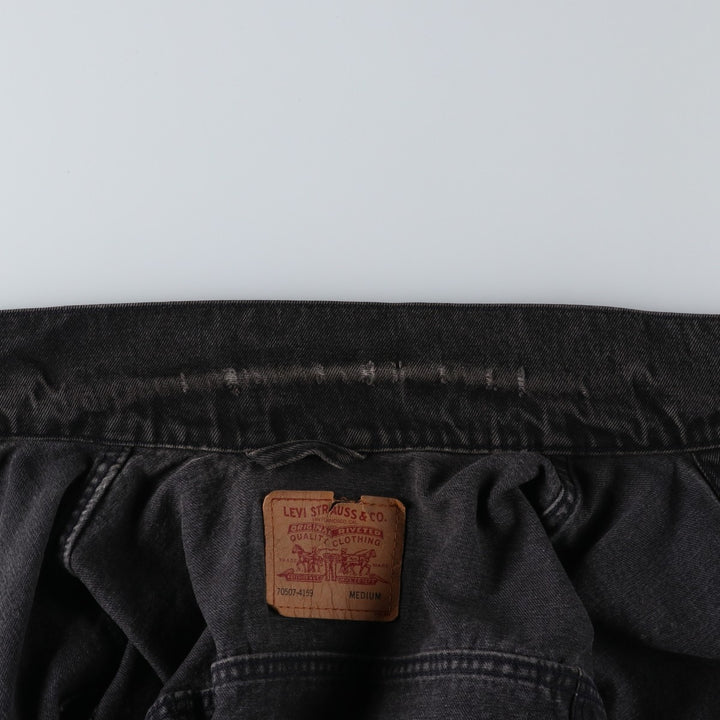 1990'S Levi's 70507-4159 Black Denim Jacket, Made in USA, Men's Size M (Equivalent), Vintage cotton black type Vintage Second Hand