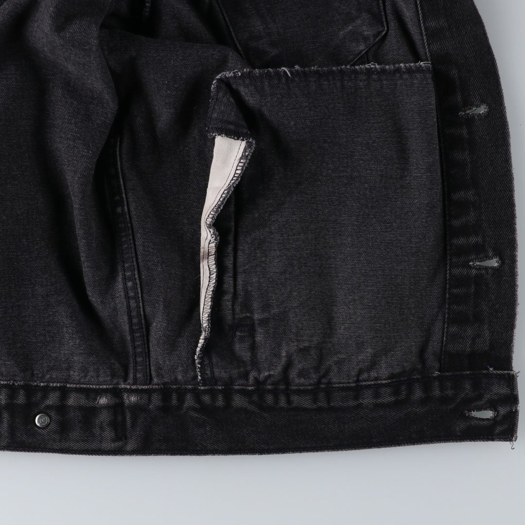 1990'S Levi's 70507-4159 Black Denim Jacket, Made in USA, Men's Size M (Equivalent), Vintage cotton black type Vintage Second Hand