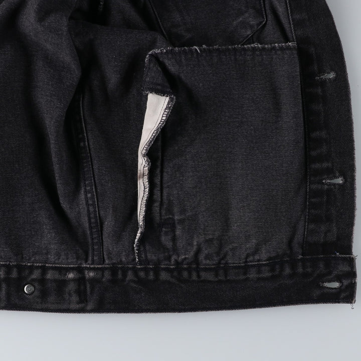 1990'S Levi's 70507-4159 Black Denim Jacket, Made in USA, Men's Size M (Equivalent), Vintage cotton black type Vintage Second Hand