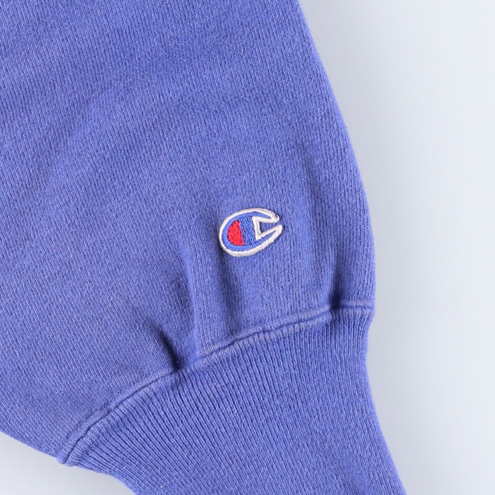 90'S Champion Reverse Weave Blank Sweatshirt with Embroidered Tag (No Logo), Made in USA, Men's XXL equivalent. cotton Purple type blue-purple Vintage Second Hand