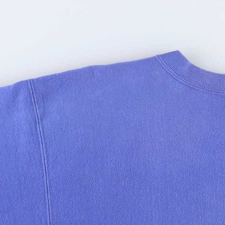 90'S Champion Reverse Weave Blank Sweatshirt with Embroidered Tag (No Logo), Made in USA, Men's XXL equivalent. cotton Purple type blue-purple Vintage Second Hand