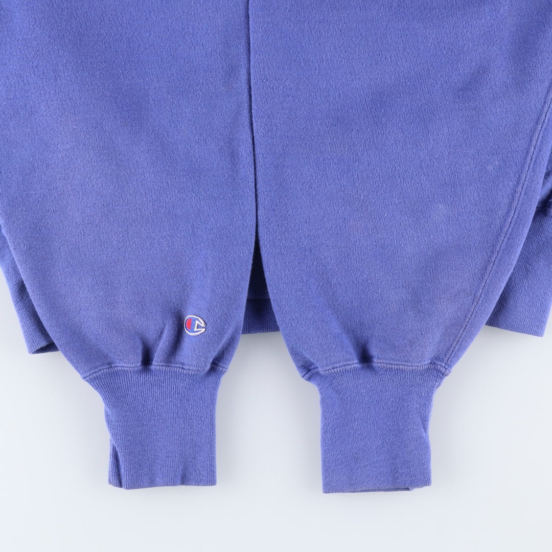 90'S Champion Reverse Weave Blank Sweatshirt with Embroidered Tag (No Logo), Made in USA, Men's XXL equivalent. cotton Purple type blue-purple Vintage Second Hand