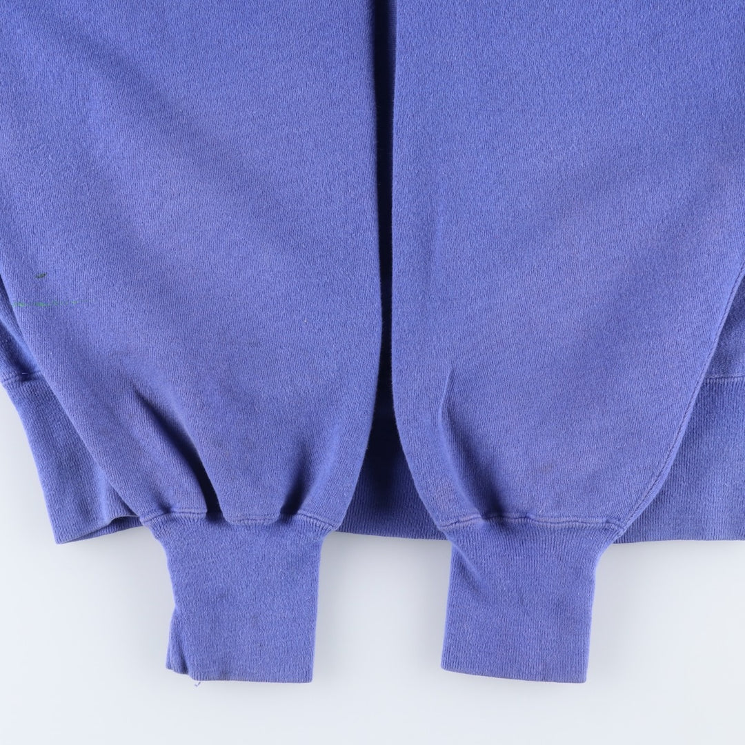 90'S Champion Reverse Weave Blank Sweatshirt with Embroidered Tag (No Logo), Made in USA, Men's XXL equivalent. cotton Purple type blue-purple Vintage Second Hand