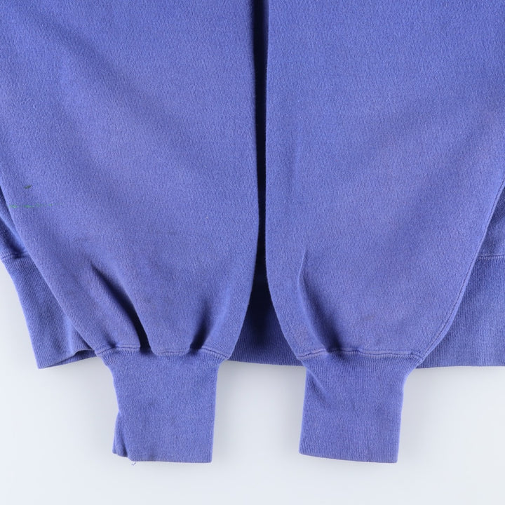 90'S Champion Reverse Weave Blank Sweatshirt with Embroidered Tag (No Logo), Made in USA, Men's XXL equivalent. cotton Purple type blue-purple Vintage Second Hand