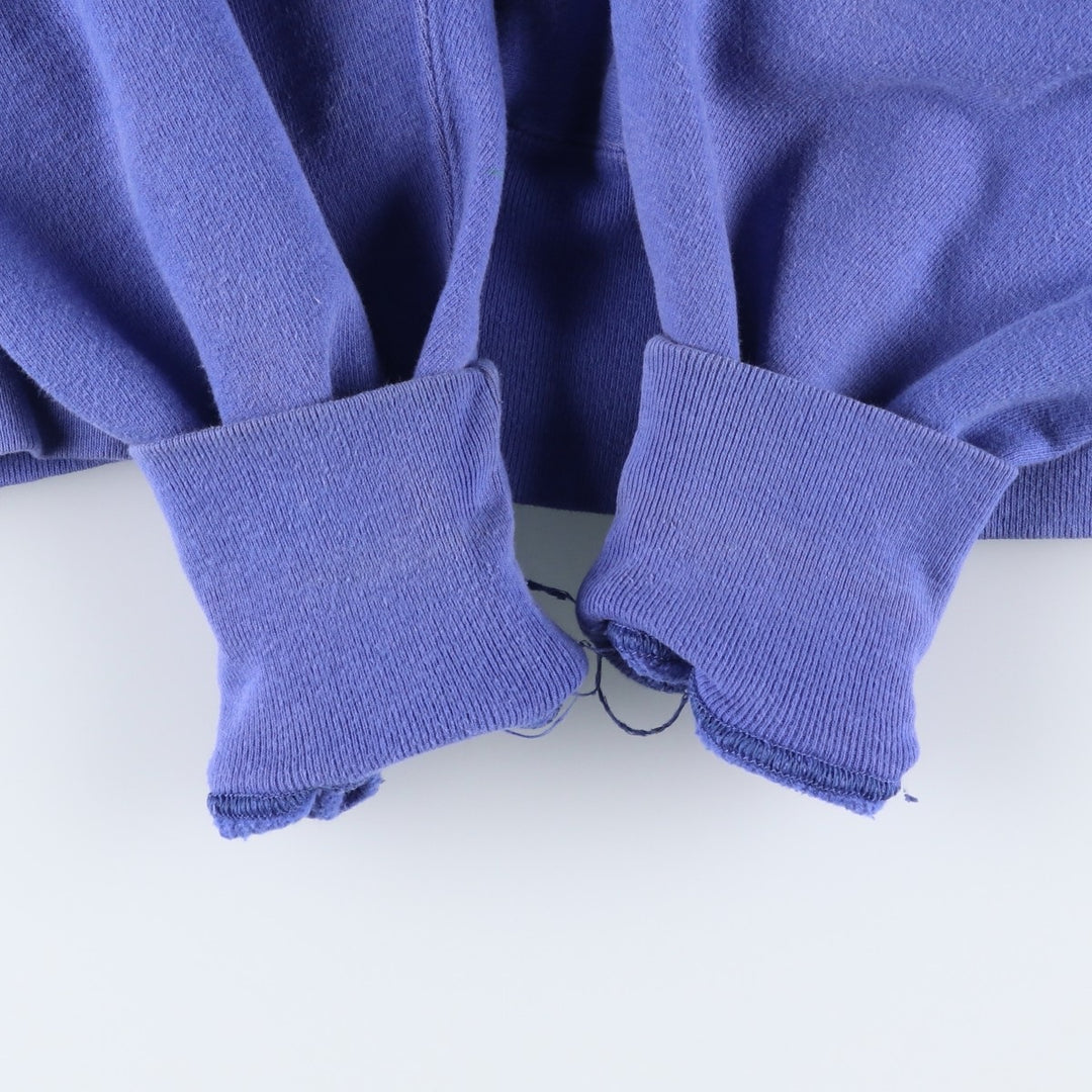 90'S Champion Reverse Weave Blank Sweatshirt with Embroidered Tag (No Logo), Made in USA, Men's XXL equivalent. cotton Purple type blue-purple Vintage Second Hand