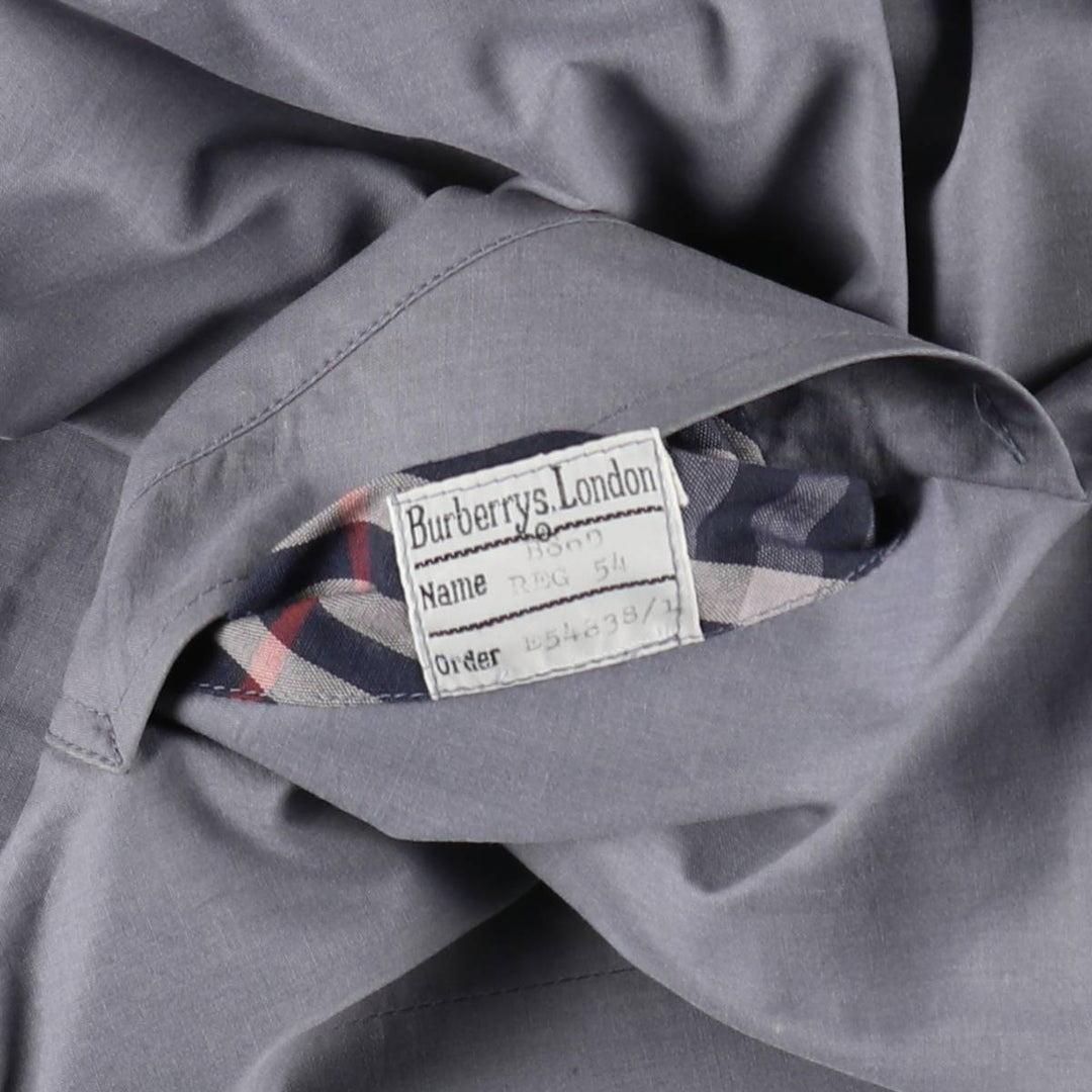 Burberry's Short Trench Jacket, Poly/Cotton Blend, Made in England, Men's Size XL (approx.) cotton navy blue type Vintage Second Hand