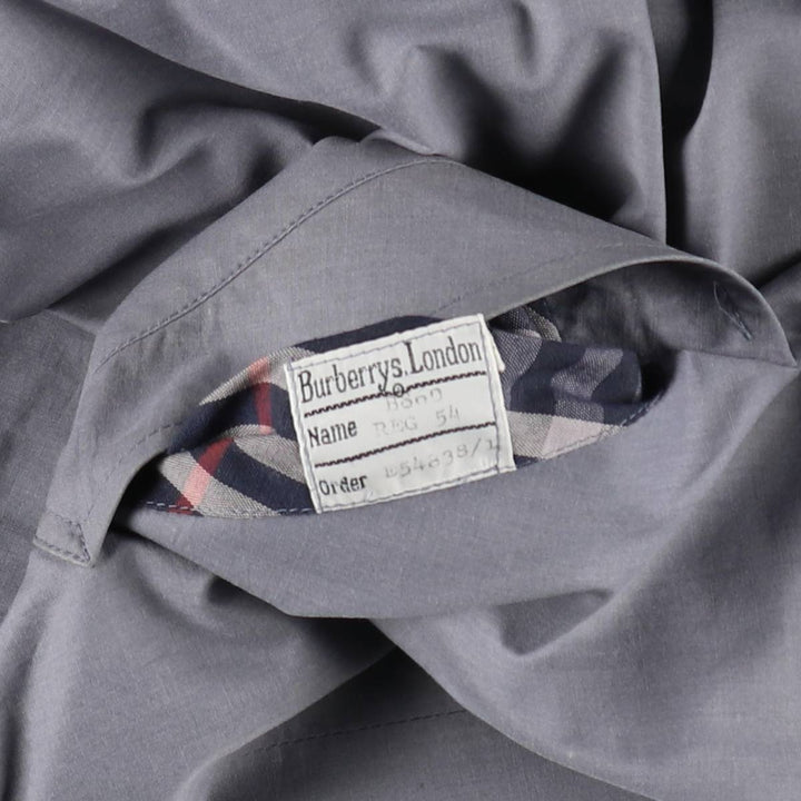 Burberry's Short Trench Jacket, Poly/Cotton Blend, Made in England, Men's Size XL (approx.) cotton navy blue type Vintage Second Hand