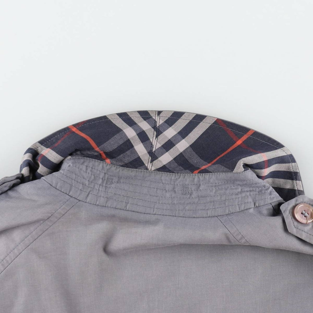 Burberry's Short Trench Jacket, Poly/Cotton Blend, Made in England, Men's Size XL (approx.) cotton navy blue type Vintage Second Hand