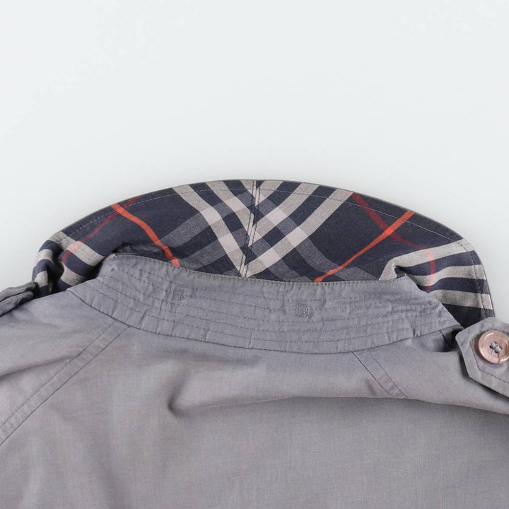 Burberry's Short Trench Jacket, Poly/Cotton Blend, Made in England, Men's Size XL (approx.) cotton navy blue type Vintage Second Hand