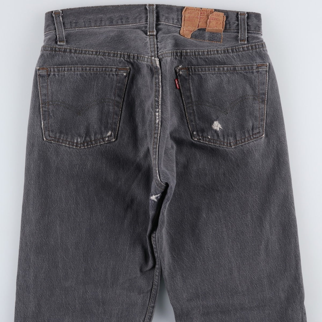 90'S Levi's 501 Black Denim Tapered Jeans, Men's Size W30 (approx.), Vintage unclear black type Vintage Second Hand