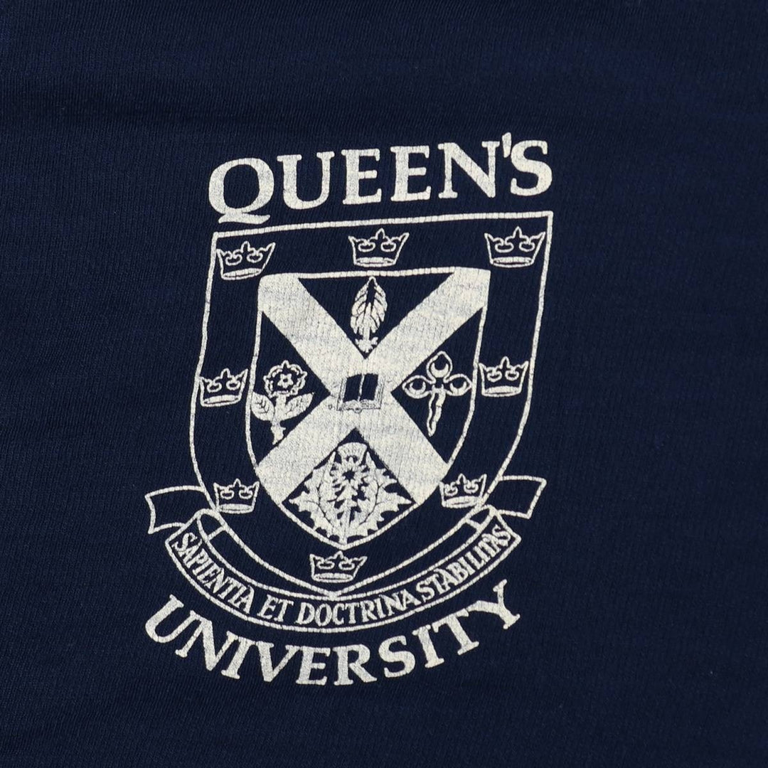 60s-70'S UNKNOWN College Sweatshirt, Men's Size M (approx.), Vintage unclear navy blue type Vintage Second Hand
