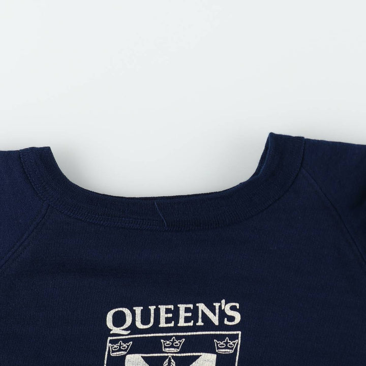 60s-70'S UNKNOWN College Sweatshirt, Men's Size M (approx.), Vintage unclear navy blue type Vintage Second Hand