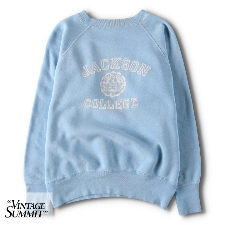 Vintage 1950s-1960'S Triple Print College Sweatshirt (Men's Size S equivalent) unclear Blue type light blue Vintage Second Hand