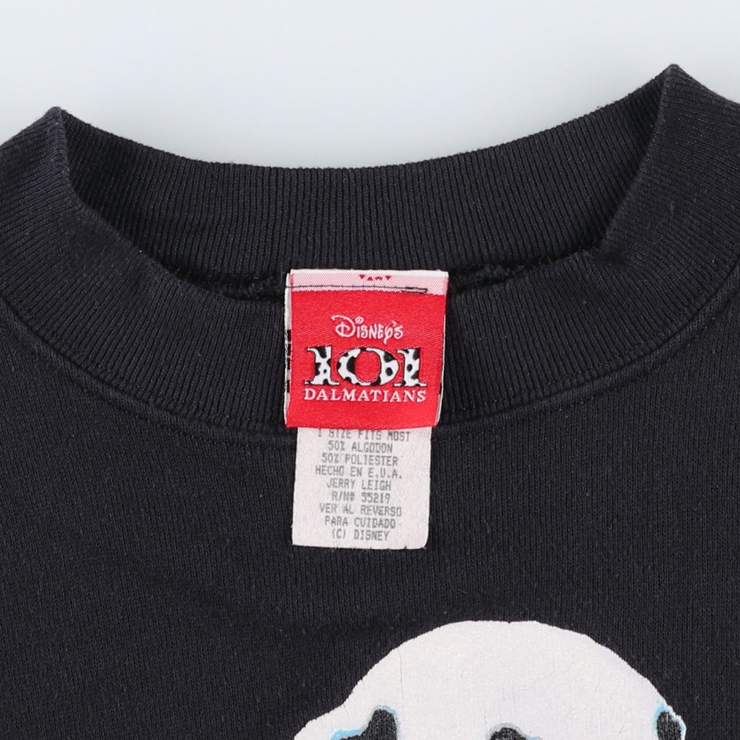 90'S Disney 101 Dalmatians Dog Print Movie Sweatshirt, Made in USA, Men's XL (approx.) Vintage cotton black type Vintage Second Hand