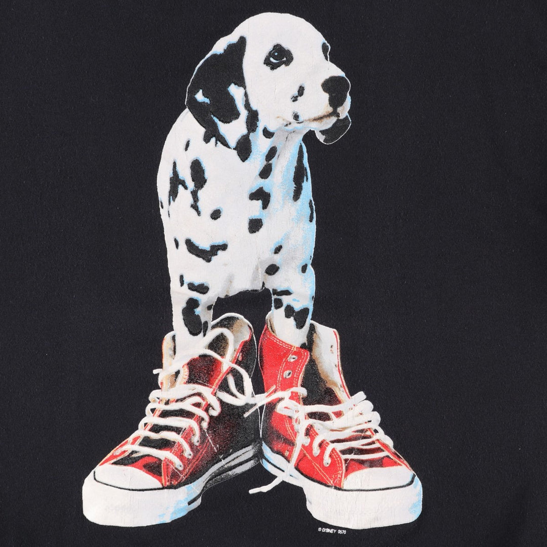 90'S Disney 101 Dalmatians Dog Print Movie Sweatshirt, Made in USA, Men's XL (approx.) Vintage cotton black type Vintage Second Hand