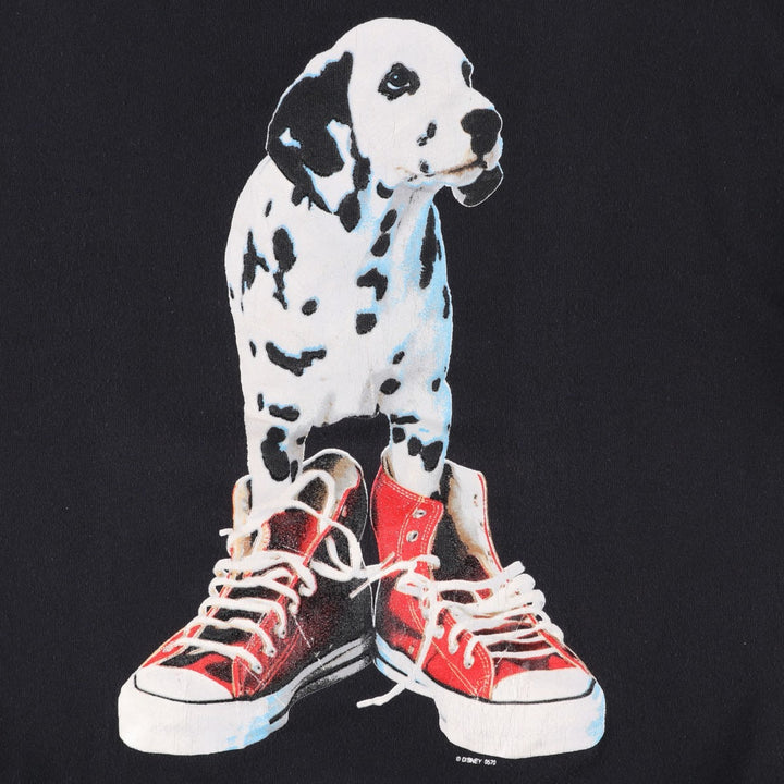 90'S Disney 101 Dalmatians Dog Print Movie Sweatshirt, Made in USA, Men's XL (approx.) Vintage cotton black type Vintage Second Hand