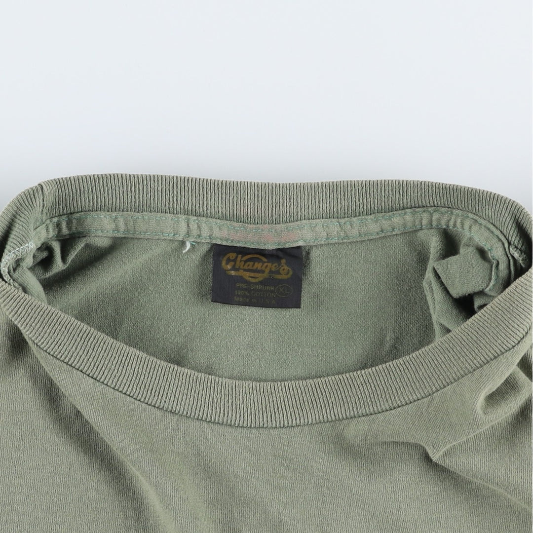 90'S Changes Budweiser Frog Pattern Advertising T-Shirt, Made in USA, Men's XL equivalent. cotton Khaki type Vintage Second Hand