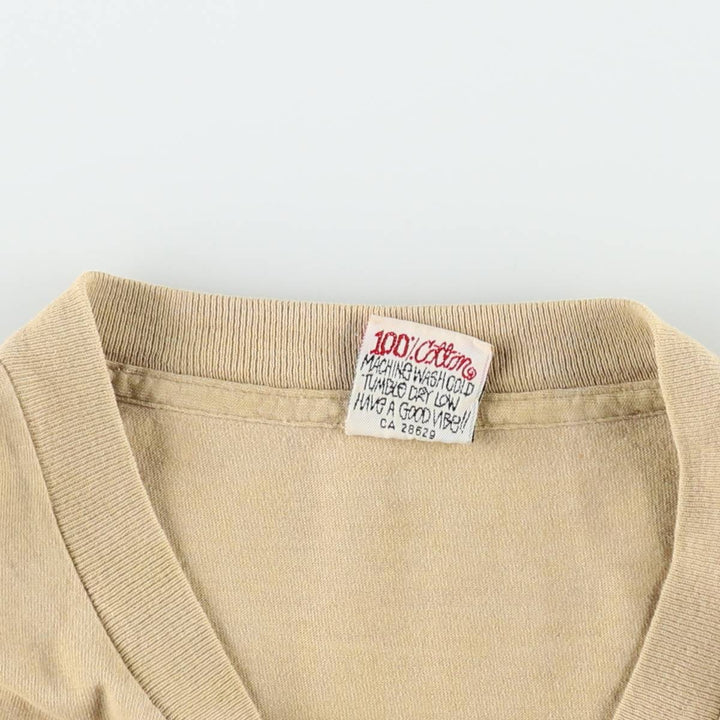 90'S Stussy Old Stussy White Tag Surf Skate T-Shirt Made in USA Men's XXL Equivalent Vintage cotton Beige type Vintage Second Hand