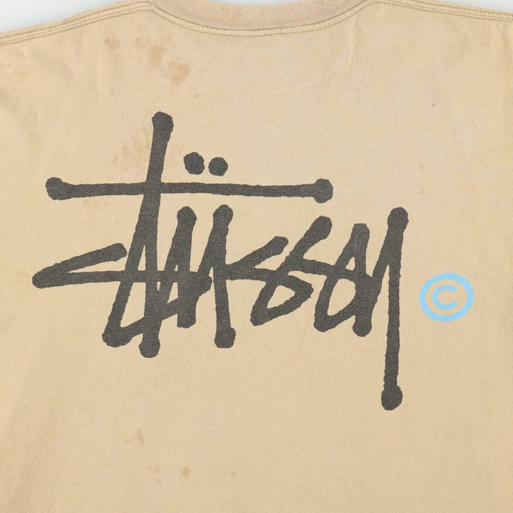 90'S Stussy Old Stussy White Tag Surf Skate T-Shirt Made in USA Men's XXL Equivalent Vintage cotton Beige type Vintage Second Hand