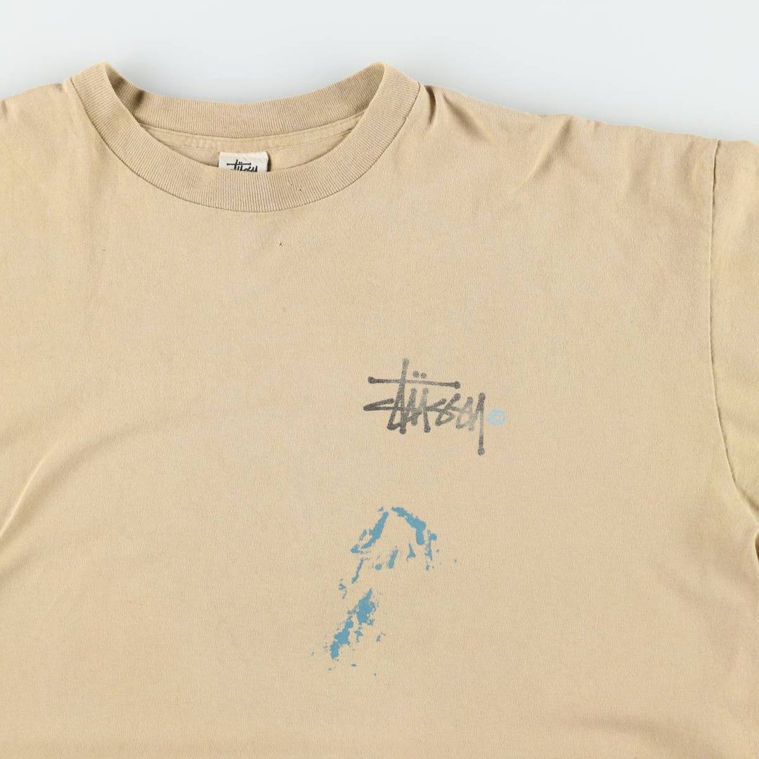 90'S Stussy Old Stussy White Tag Surf Skate T-Shirt Made in USA Men's XXL Equivalent Vintage cotton Beige type Vintage Second Hand