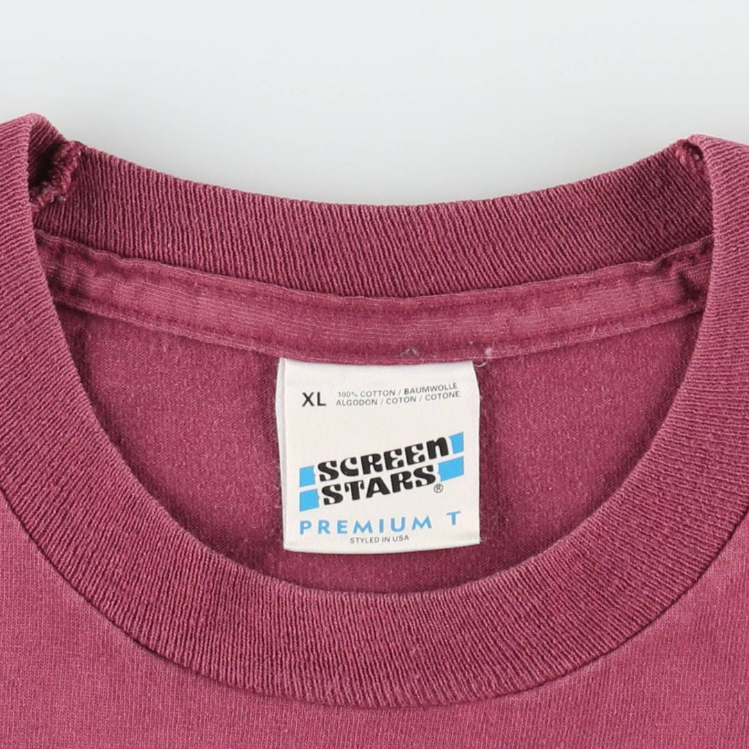 90'S Screen Stars SENSER THE KEY Band T-shirt, Men's XL equivalent, Vintage cotton wine-red Vintage Second Hand