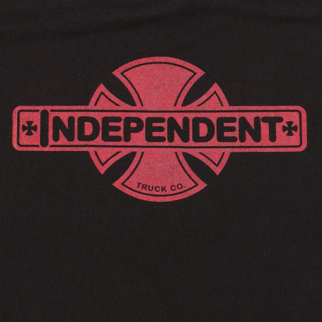 2000'S NHS Independent Surf Skate Back Print Long-Sleeve T-Shirt (Men's Size L) cotton black type Vintage Second Hand