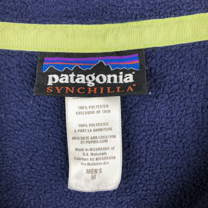 Patagonia SYNCHILLA Snap-T 25450FA13 Fleece Pullover (Men's Size M) polyester navy blue type Vintage Second Hand