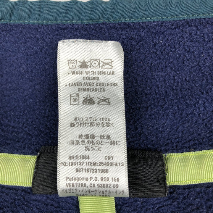 Patagonia SYNCHILLA Snap-T 25450FA13 Fleece Pullover (Men's Size M) polyester navy blue type Vintage Second Hand