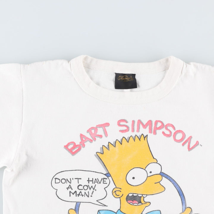 80'S Change's THE SIMPSONS Bart Simpsons Character Print T-Shirt, Women's Size S (Equivalent), Vintage unclear white type Vintage Second Hand