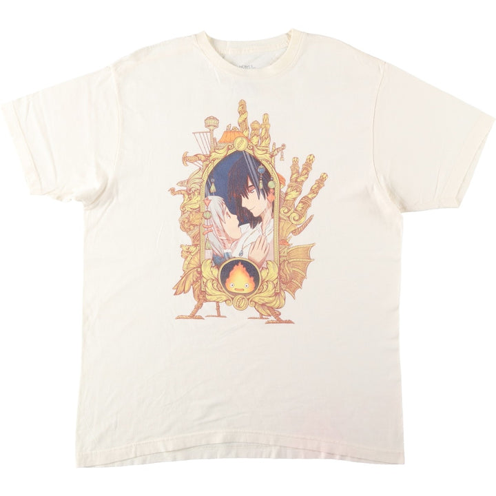HOWL'S MOVING CASTLE Character Print T-Shirt (Men's XL equivalent) cotton unbleached Vintage Second Hand